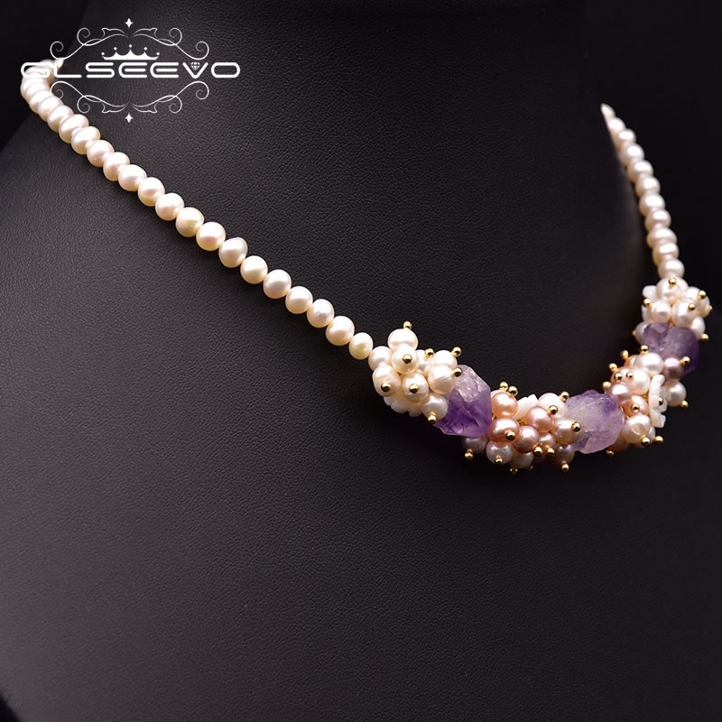 Pearl Trim Chain - GLSEEVO Natürliche Süßwasser Perle Kurze Halskette
