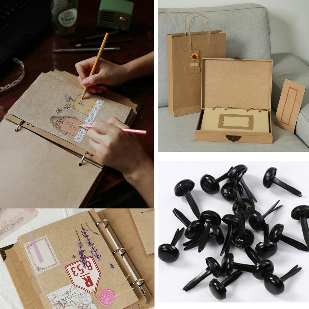 Embellishments For Scrapbooking - Metall-Dekoklammern in Silberform, Mini-Brads für Papierhandwerk,