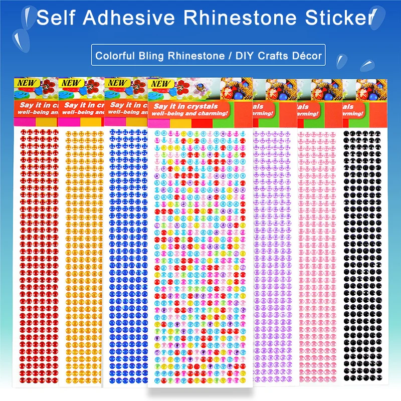 Embellishment Glue Craft - 900/504 Stück Bling Acryl Strass Aufkleber