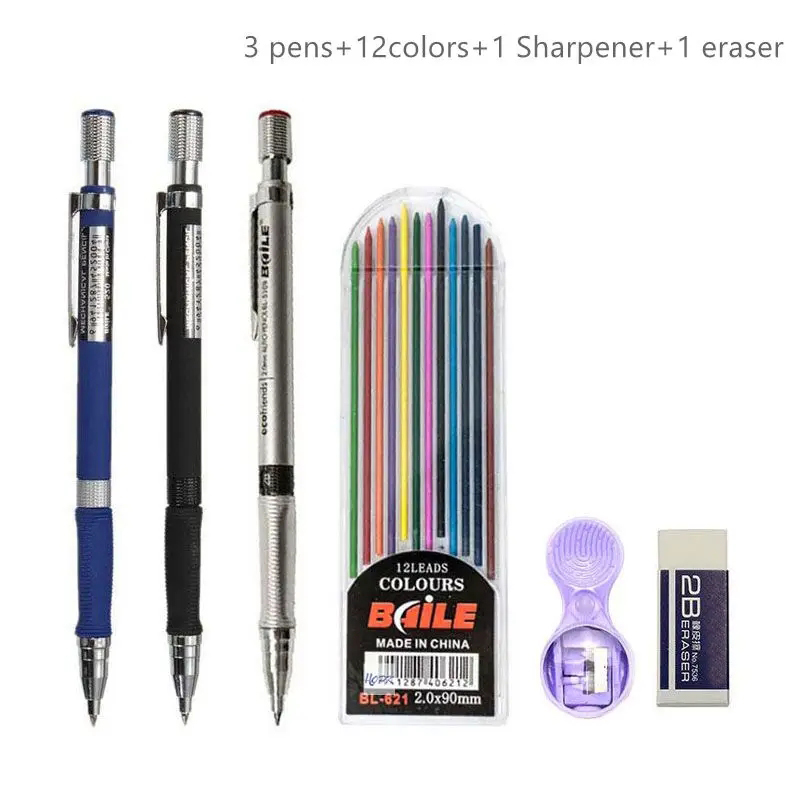 Staedtler Pencil Lumocolor - 2,0 mm Druckbleistift-Set 2B, automatische Bleistifte