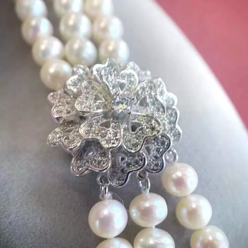 3-strängige Perlenkette, AAA,  – Pearl Trim Chain Bewertung und Preis