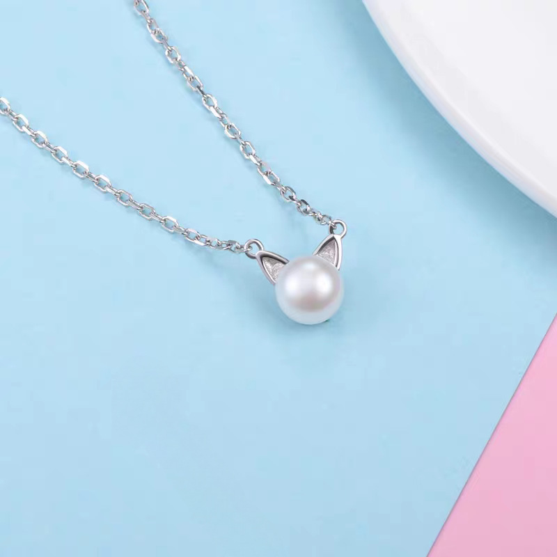 Modischer 925 Sterling Silber  – Pearl Trim Chain Bewertung und Preis