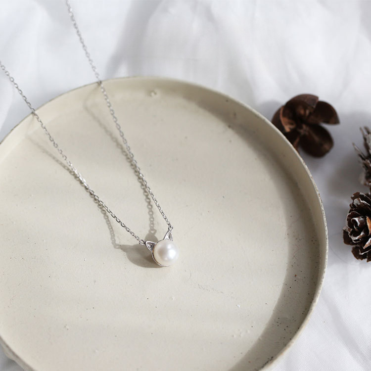 Modischer 925 Sterling Silber  – Pearl Trim Chain Bewertung und Preis