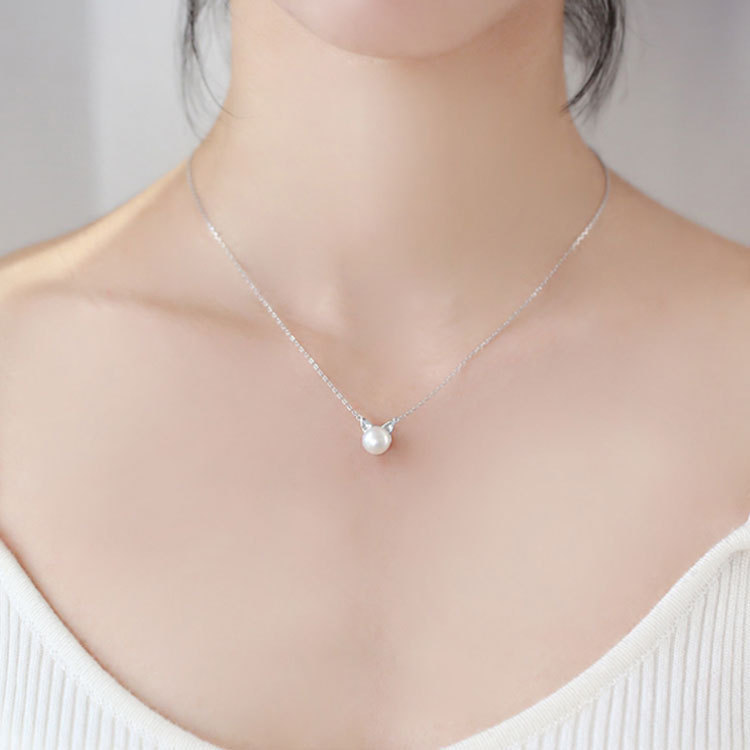 Modischer 925 Sterling Silber  – Pearl Trim Chain Bewertung und Preis
