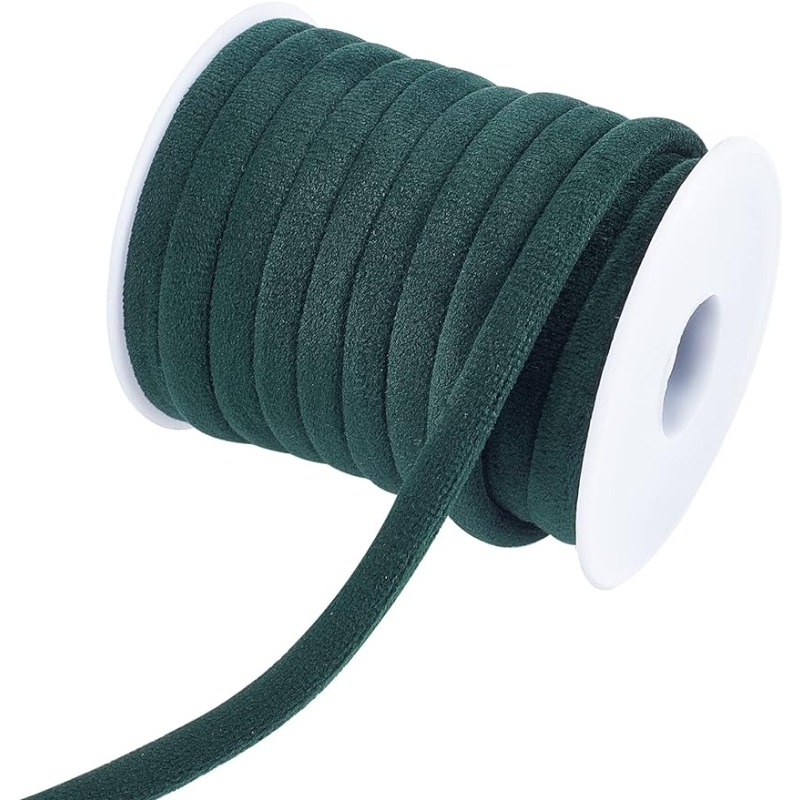 1 Rolle 10 m 8 mm dunkelgrüne  – Velvet Ribbon Roll Bewertung und Preis