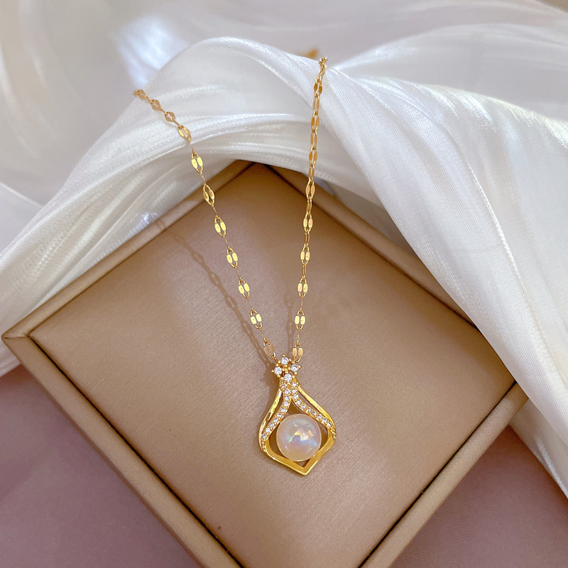 Elegante Damen K14 Goldfarbene – Pearl Trim Chain Bewertung und Preis