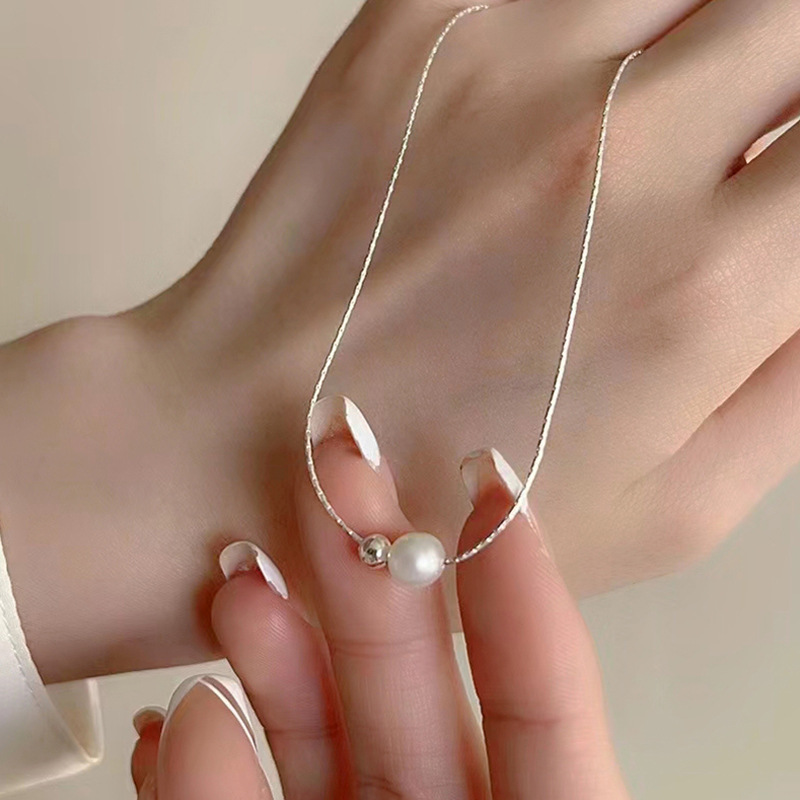 Weihnachtsgeschenk, 925er Ster – Pearl Trim Chain Bewertung und Preis